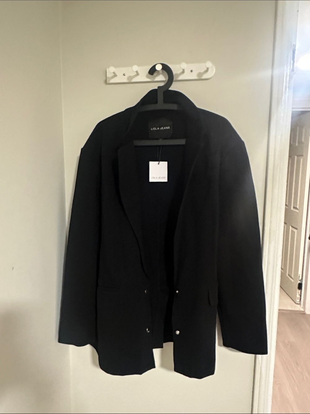 LOLA JEANS Women's Black Single-Breasted Blazer
